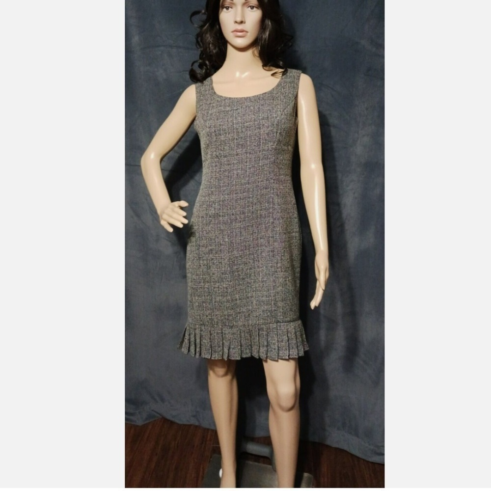 Danny & Nicole Women's Black and Brown Pleated Mini Dress Size 14